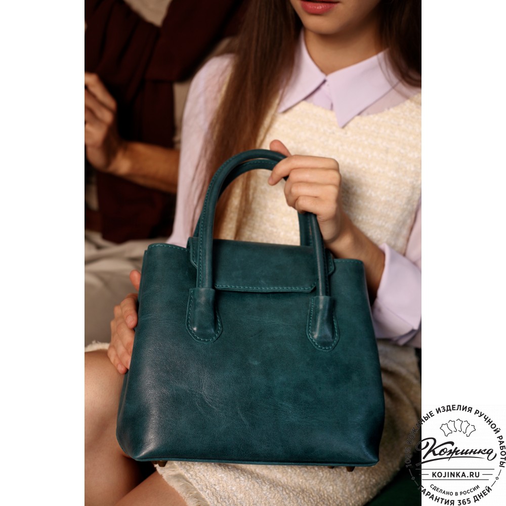 Женская кожаная сумка "Ванесса" (изумруд)